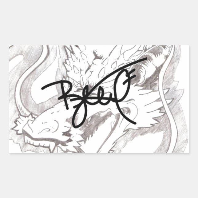 Japanese Dragon Series Rectangular Sticker (Front)