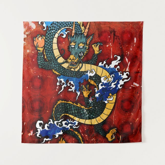 Japanese Dragon Tapestry (Front)