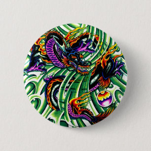 Japanese Dragon Tattoo 6 Cm Round Badge