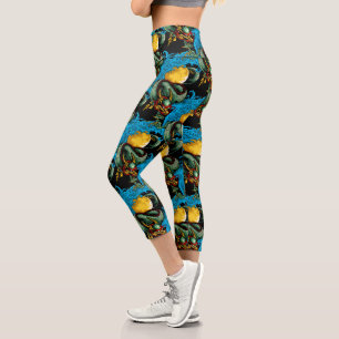 Japanese Dragon Tattoo Art Water Dragon Capri Legg Leggings