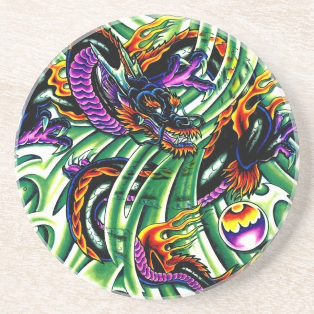 Japanese Dragon Tattoo Coaster (Front)