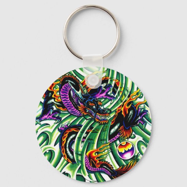 Japanese Dragon Tattoo Key Ring (Front)