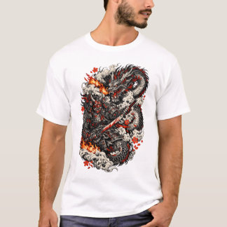 Japanese Dragon Tattoo T-Shirt | Irezumi Samurai D