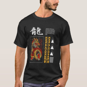 Japanese Dragon Tokyo Asian retro 80u2019s style T-Shirt