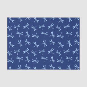 Japanese Dragonfly Pattern, Cobalt and Sky Blue Tissue Paper