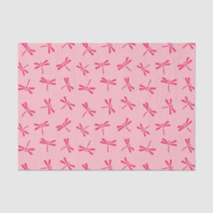 Japanese Dragonfly Pattern, Light Coral Pink Tissue Paper