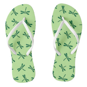 Japanese Dragonfly Pattern, Light Jade Green Thongs
