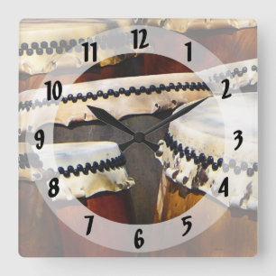 Japanese Drums Square Wall Clock