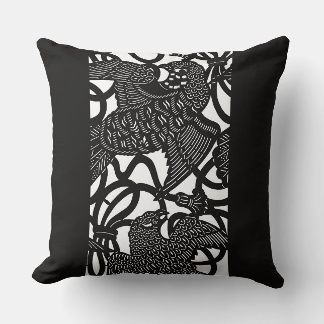 Japanese Eagle Pattern Cushion (Front)