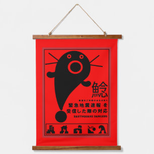 Japanese Earthquake Catfish Mythology   Hanging Tapestry