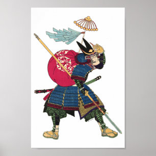 Japanese Eastern Samurai Vintage Warrior Poster