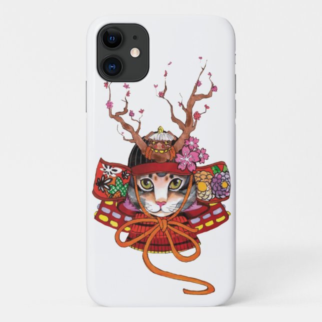 Japanese Edo Samurai Neko Kitten Case-Mate iPhone  Case-Mate iPhone Case (Back)