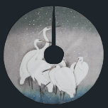 Japanese Egrets Koson Cranes Winter Snow Brushed Polyester Tree Skirt<br><div class="desc">This image is based on the Group of Egrets (1925 - 1936) by Ohara Koson (1877-1945). Original from The Rijksmuseum.</div>