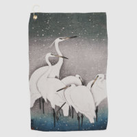 Japanese Egrets Koson Cranes Winter Snow