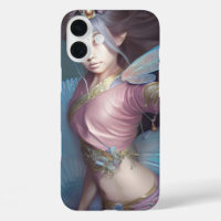 Japanese Fairy pink and light blue Fantasy AI Art