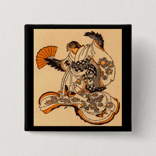 Japanese fairytale The Tongue Cut Sparrow 15 Cm Square Badge