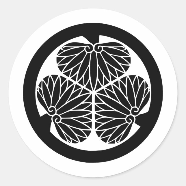 Japanese Family Crest KAMON Symbol Classic Round Sticker (Front)