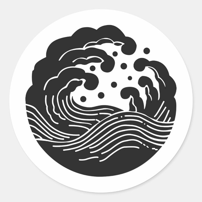 Japanese Family Crest KAMON Symbol Classic Round Sticker (Front)