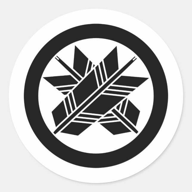 Japanese Family Crest KAMON Symbol Classic Round Sticker (Front)
