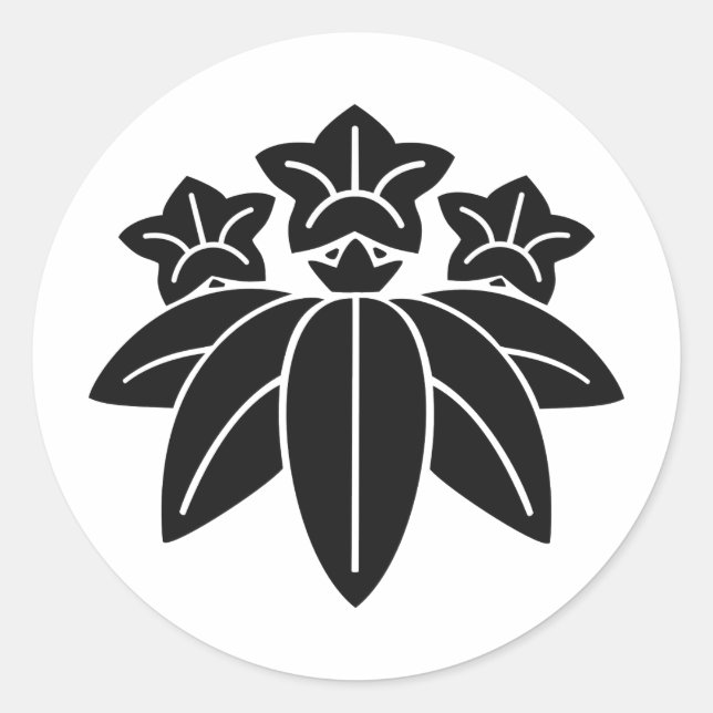 Japanese Family Crest KAMON Symbol Classic Round Sticker (Front)