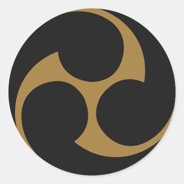 Japanese Family Crest KAMON Symbol Classic Round Sticker (Front)