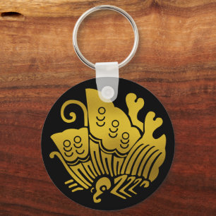 Japanese Family Crest-swallowtail butterfly Key Ring