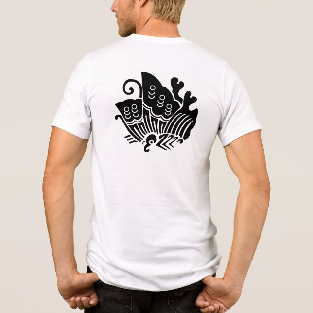 Japanese Family Crest-swallowtail butterfly Tri-Blend Shirt (Back)