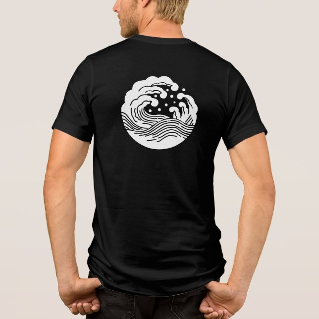 Japanese Family Crest-Wave Tri-Blend Shirt (Back)