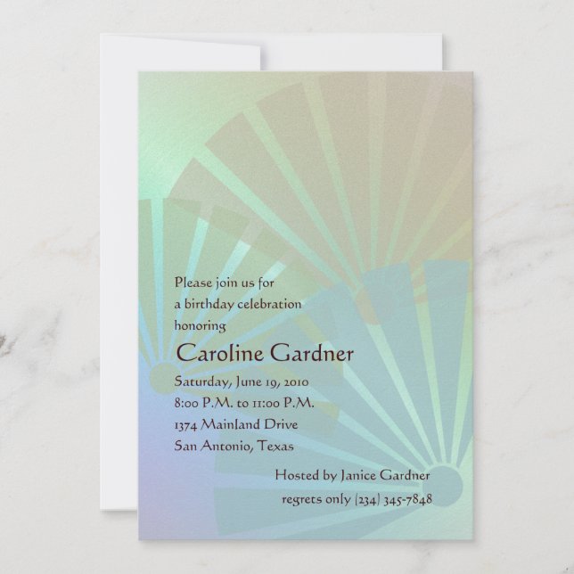 Japanese Fans Birthday Invitation (Front)