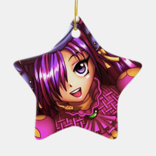 Japanese Fashion Anime Girl Ceramic Tree Decoration