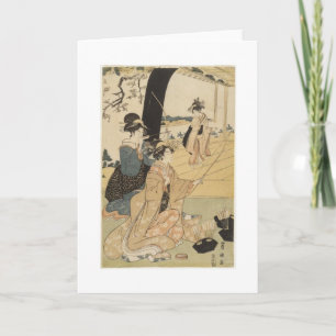 Japanese Females practicing archery c. 1798 Card
