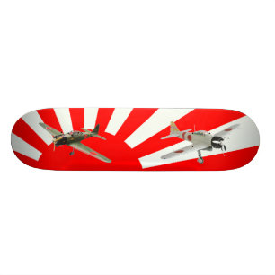 Japanese fighter planes with Flag Skateboard