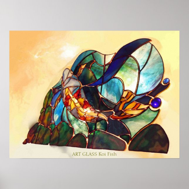Japanese Fine Art Koi Fish Design Poster (Front)