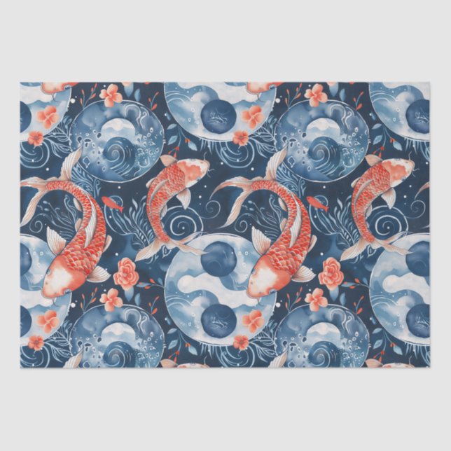 Japanese Fish In Watercolor Tissue Paper (Front)