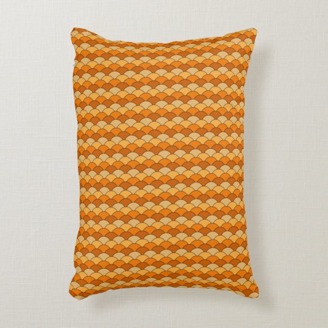 Japanese Fish Scale Pattern Decorative Cushion (Front(Vertical))