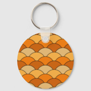 Japanese Fish Scale Pattern Key Ring