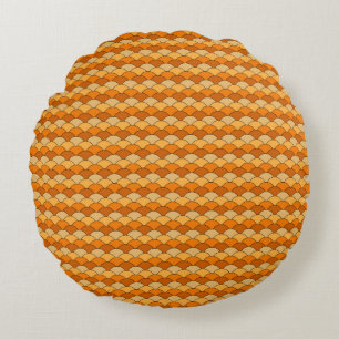 Japanese Fish Scale Pattern Round Cushion