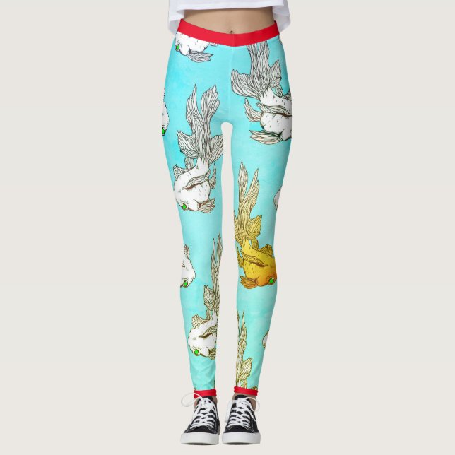 JAPANESE FISH SWIMMING Leggings (Front)
