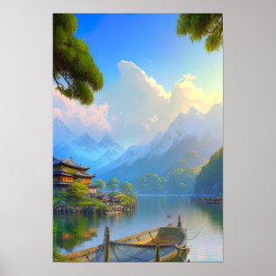 Japanese Fishing Village Poster