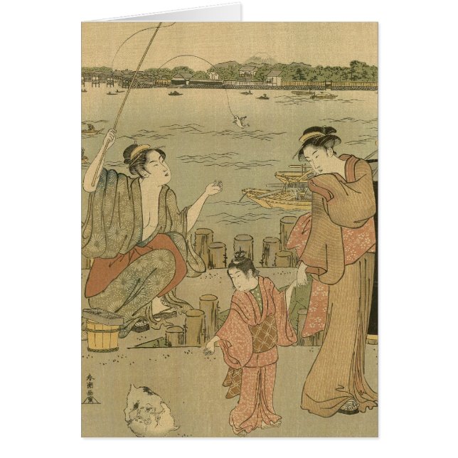 Japanese Fishing Woodblock Fishermen (Front)
