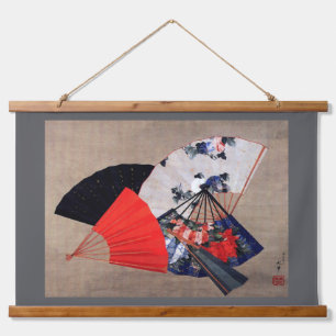 Japanese Five Fans, Hokusai, Ukiyoe Hanging Tapestry