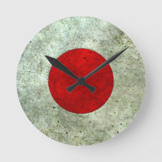 Japanese Flag Aged Steel Effect Round Clock