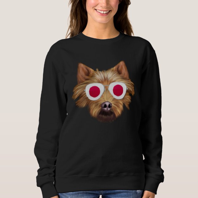 Japanese Flag Australian Terrier Dog Japan Pocket Sweatshirt (Front)