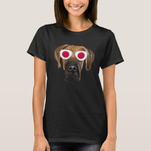 Japanese Flag Brown Great Dane Dog Japan Pocket T-Shirt