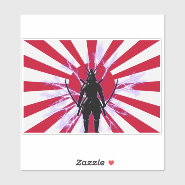 Japanese Flag & Rising Sun Samurai Warrior (Sheet)