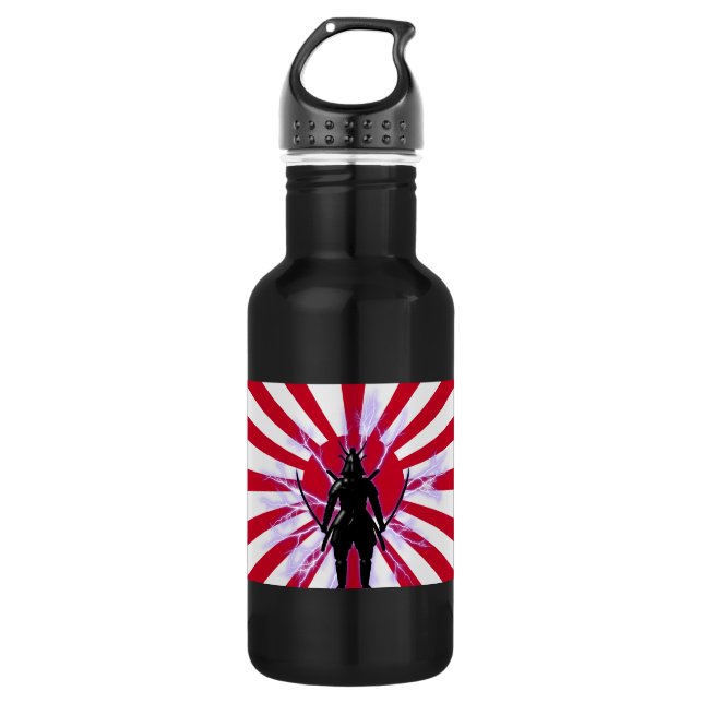 Japanese Flag & Rising Sun Samurai Warrior 532 Ml Water Bottle (Front)