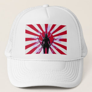 Japanese Flag & Rising Sun Samurai Warrior Trucker Hat