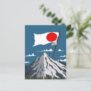 Japanese Flag Travel poster Postcard