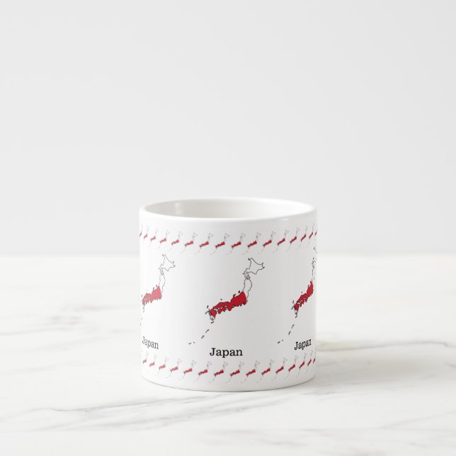 Japanese Flag Within Map Souvenir Design Espresso Cup (Front)