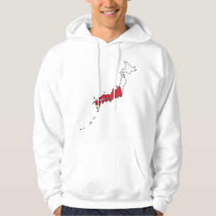 Japanese Flag Within Map Souvenir Design Hoodie